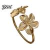 Women Adjustable Alloy Bracelet Flower Cuff Bracelets for Double Open