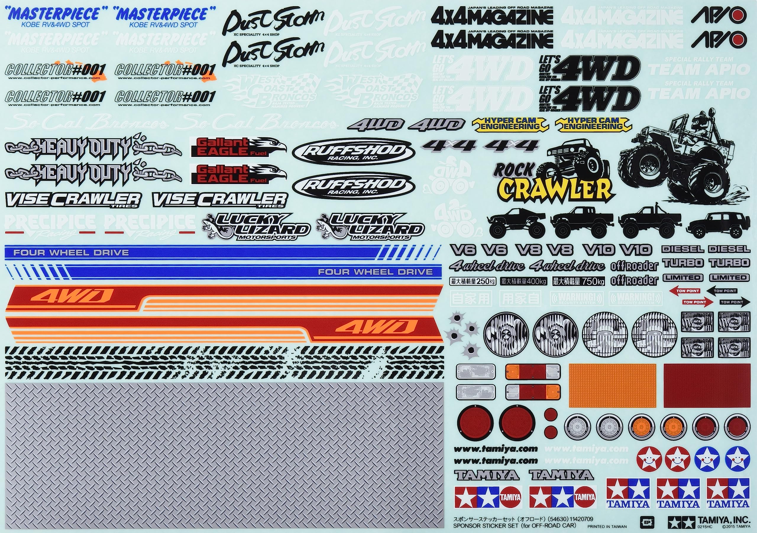 Tamiya Hop-Up Options OP.1630 Sponsor Sticker Set Off-Road 54630