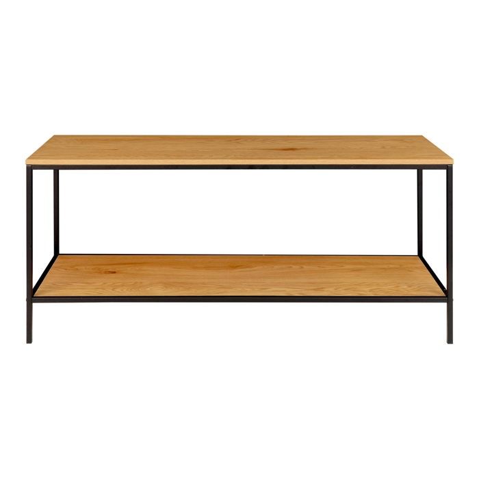 Black Steel TV Cabinet and Black Wood Top - ALTOBUY - Harald - Industrial - Loft - Rectangular