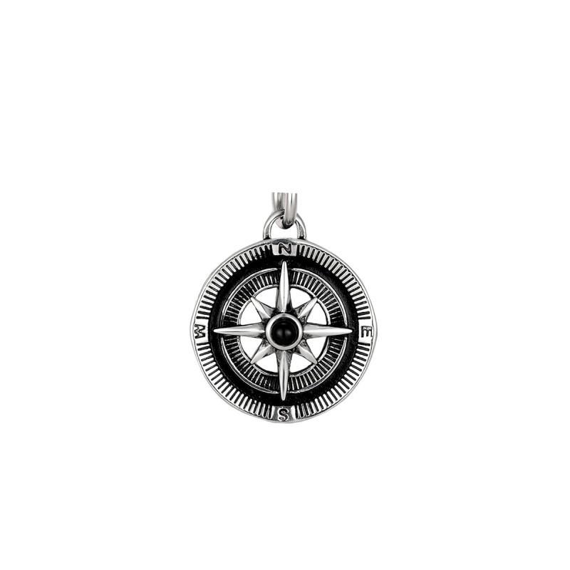 Unique Compass Necklace Men's Trendy Personality Punk Style Long Sweater Chain Fashionable Versatile Disc Pendant