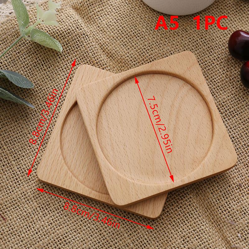 8,8 cm redondo quadrado de madeira copo tapete porta-copos chá café caneca bebidas suporte para decoração de mesa faça você mesmo durável cozinha casa porta-copos