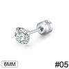 Fashion Four Claw Zircon Cartilage Stainless Steel Ear Stud Crystal Zircon Earrings Piercing Jewelry Steel Clear