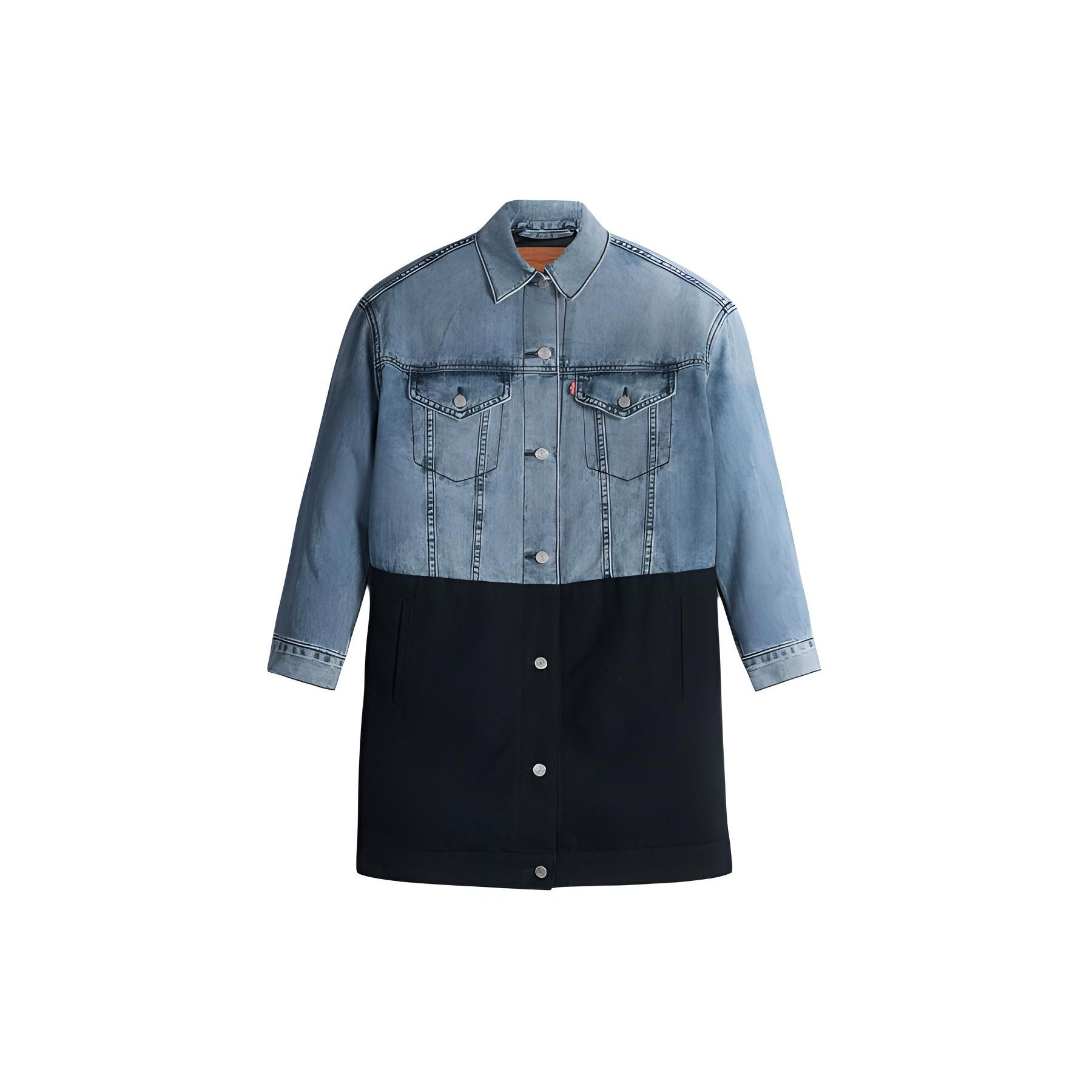 

Levis Куртка джинсовая средней длины с цветными блоками, воротником поло и плотной тканью, женская, синяя 57432-0001 S