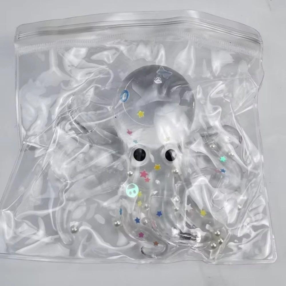 Sugar Filled Glitter Octopus Squishy Simulation Stress Relief Toy  For Stress Anxiety Relief