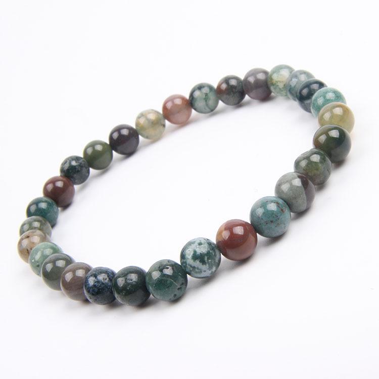 Red Agate Crystal Bracelet: Simple Round Beads, Couple Style Hand Jewelry
