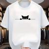 Unisexs New Summer Cute Kitten Print Soft And Breathable Round Neck Tshirt Outdoor Casual Versatile