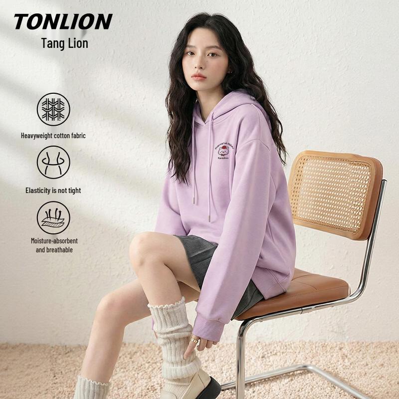 TonLion Women s Loose Fit Hooded Sweatshirt S