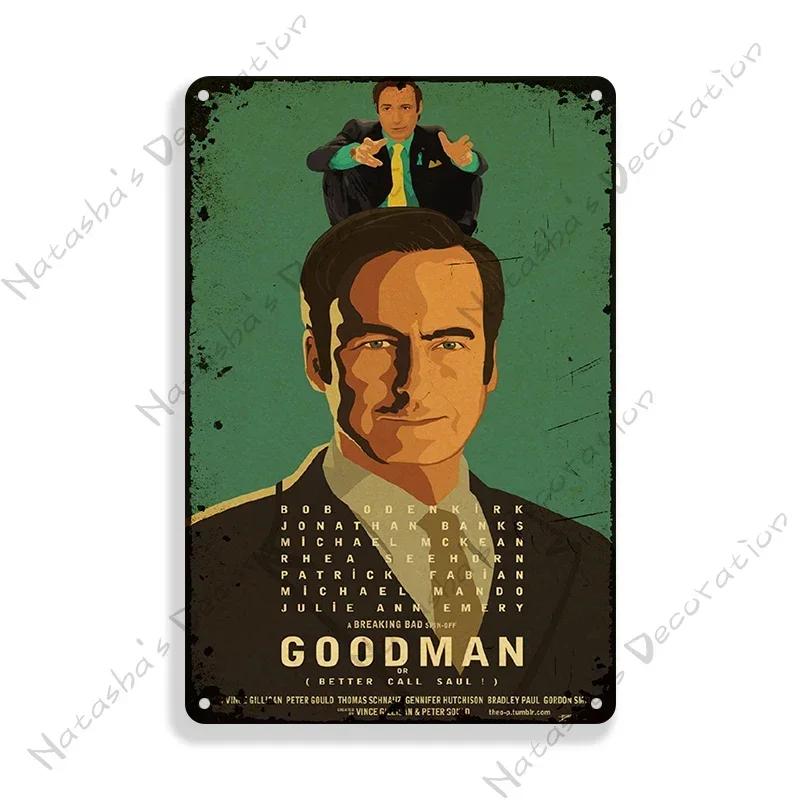 Piatto Decorativo Classico TV Better Call Saul Placca Metallica Latta Metallica Vintage Cartello Metallico Retro Poster Placca da Parete Decorazione Industriale