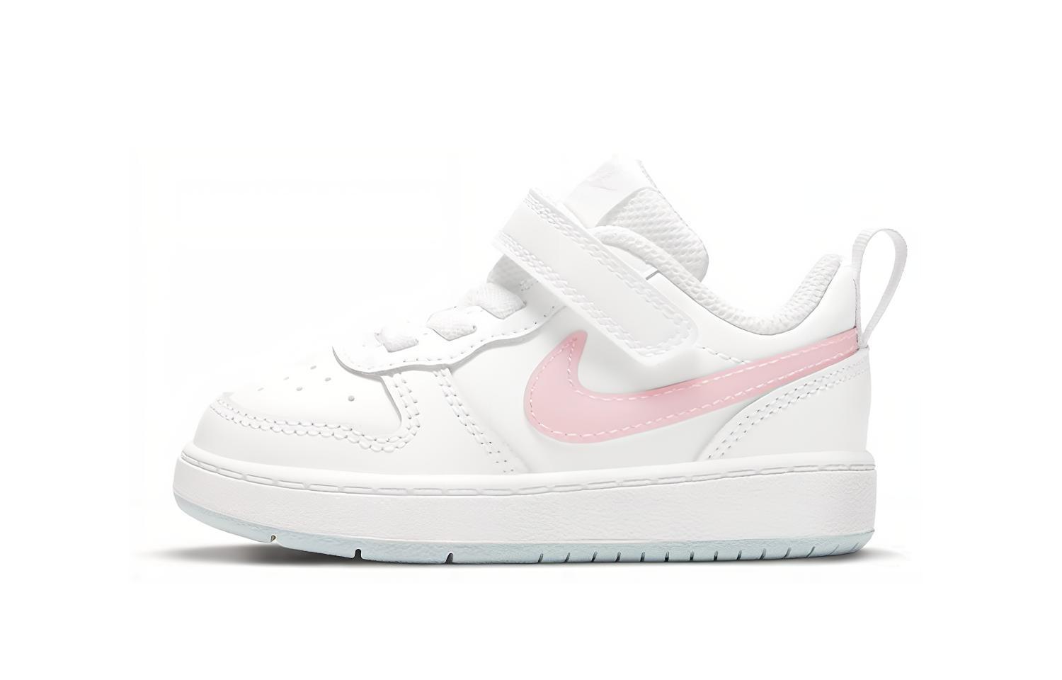 

Nike Court Borough 2 MWH Нескользящая Амортизация Устойчивая к истиранию Дышащая Низкие Детские Кроссовки Белый Розовый Синий DD3021-100 22