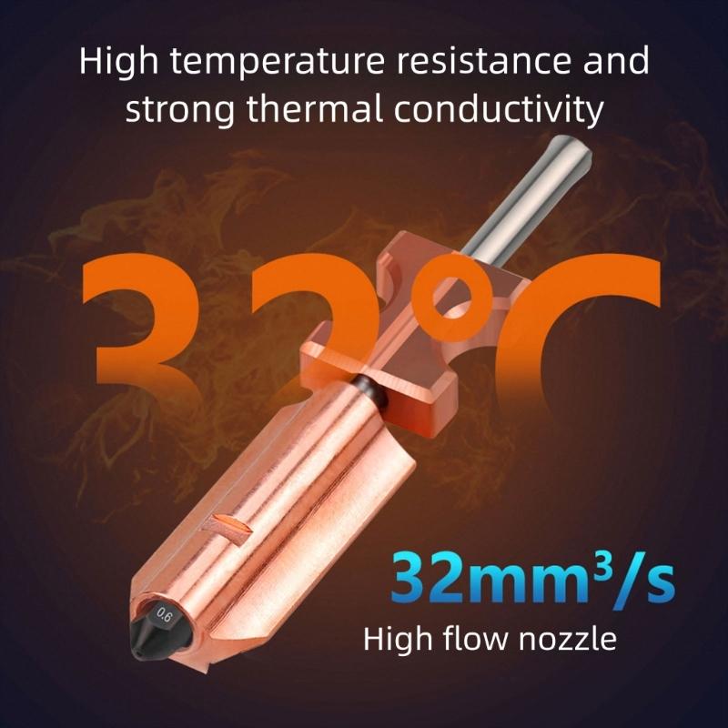 Bronze 3D Printing Nozzle Set Upgraded AD5X Type For Fast Removal And Enhances Heat Resistance In Professional Use