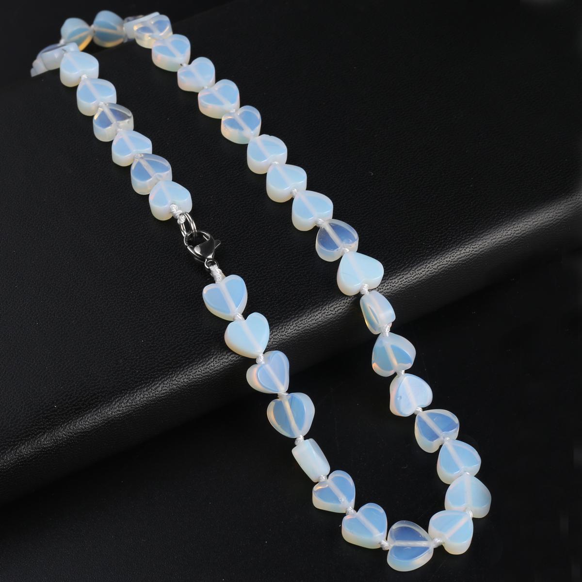 

Женское ожерелье из натурального камня с опалом, нерегулярные бусины, подвески для подарка на день рождения, длина 45 см 45cm