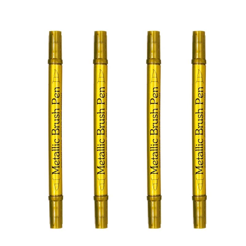 

Double Head Metallic Marker Pens Gold/Silver Colorv Paint Marker Pen Designed For Rock Painting Mug Ceramic DIY Painting Supplies High Quality