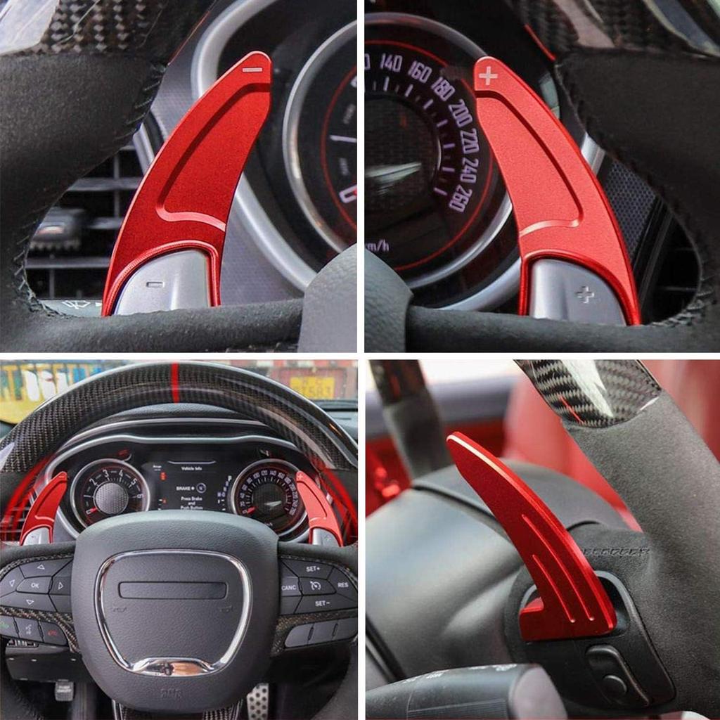 Steering Wheel Shift Paddle Extended Shifter Trim Cover For Dodge Challenger Charger Durango RT & Scat Pack 2015-2024, For Jeep Grand Cherokee 2014-