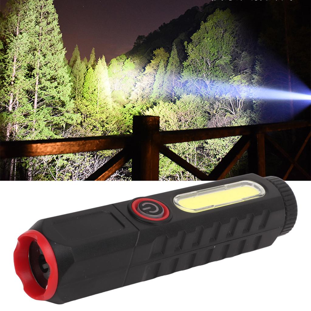 Camping Flashlight 4 Modes   Waterproof Magnetic Tail Hands   COB Light Flashlight with Clip