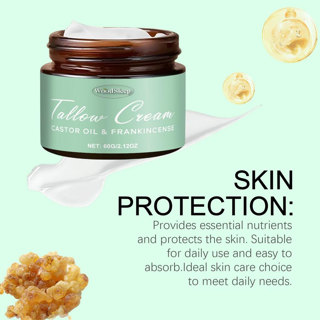 Crema Viso con Sebo di Manzo Anti-Età Linee Sottili Idratazione Profonda Lenitiva Riparatrice Pelle Danneggiata Giorno Nutriente Viso Corpo Lozione 60g