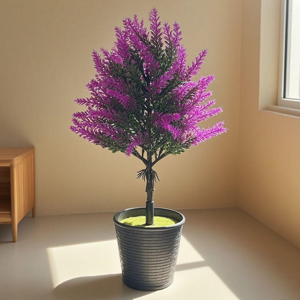 UV Resistant Simulation Lavender Plant Multicolor Fake Greenery Plant Garden Patio Yard