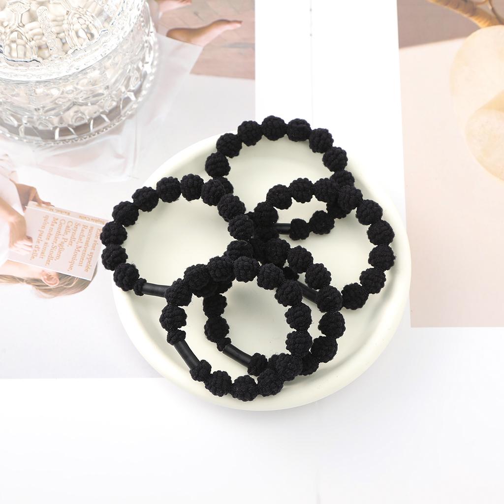 5PCS/set Small Ball Hair Ties Black Rubber Bands Hair Ropes Elastic Korean Hair Accessories For Women Ponytail Scrunchies