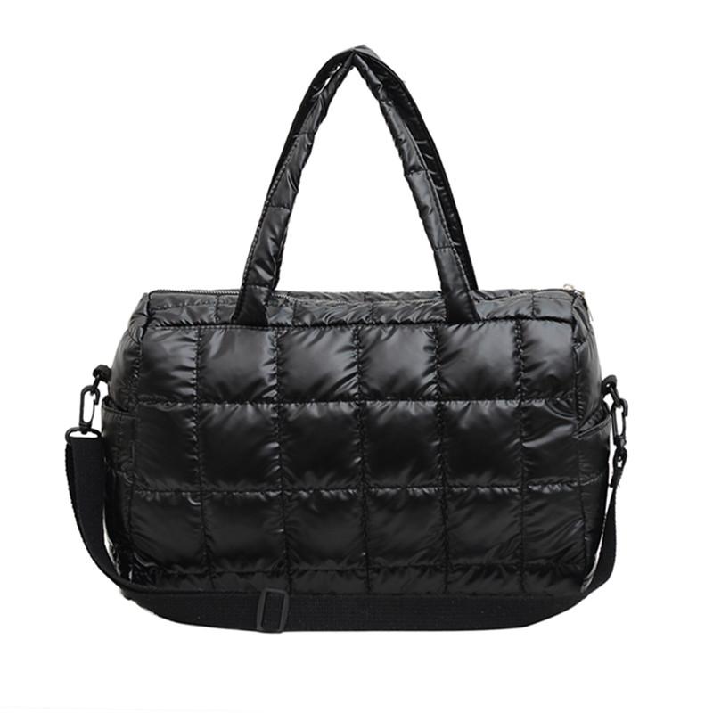 Geantă Tote Puffer Matlasată Chic pentru Femei Culoare Solidă Material Moale Geantă de Mână de Umăr