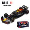 ABAJ1 Bburago 1:43 F1 Red Bull Racing TAG Heuer RB19 Miami GP 2023 #1 Verstappen #11 Perez Alloy Car Die Cast Model Toy Collectible