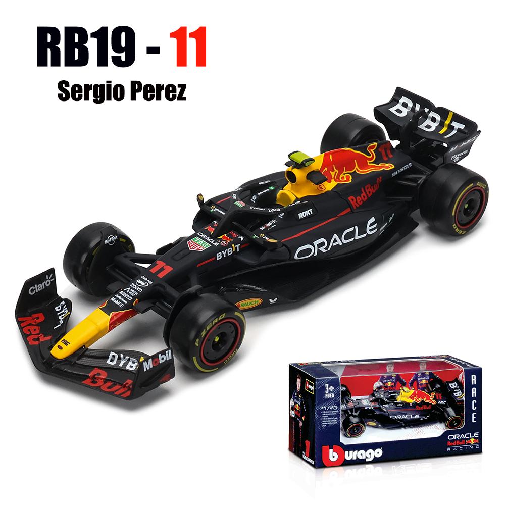 ABAJ1 Bburago 1:43 F1 Red Bull Racing TAG Heuer RB19 Miami GP 2023 #1 Verstappen #11 Perez Alloy Car Die Cast Model Toy Collectible