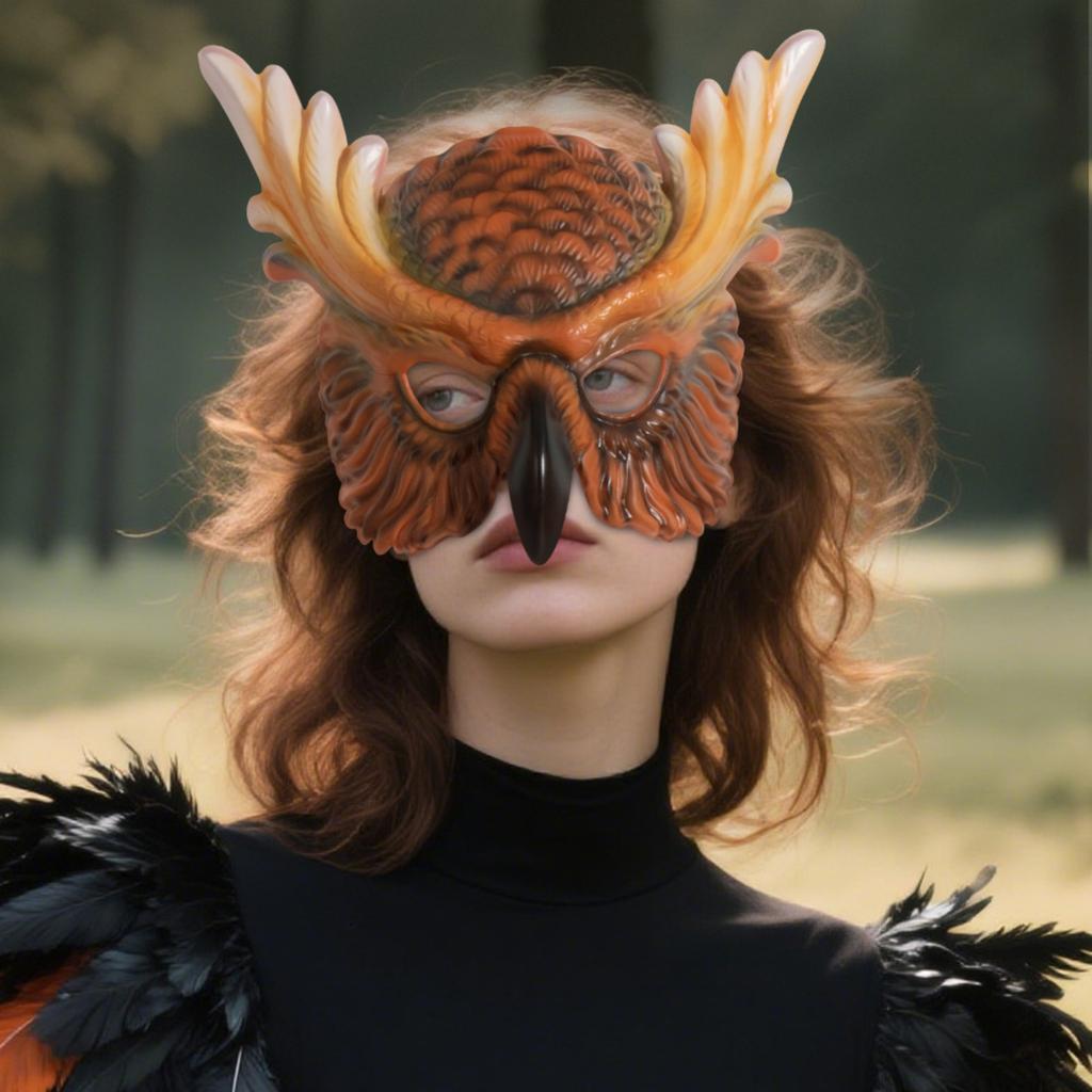 Halloween Novelty Owl Half Face Mask Animal Masquerades Mask Festival Atmosphere Party Dress Up Cosplay Costume Props