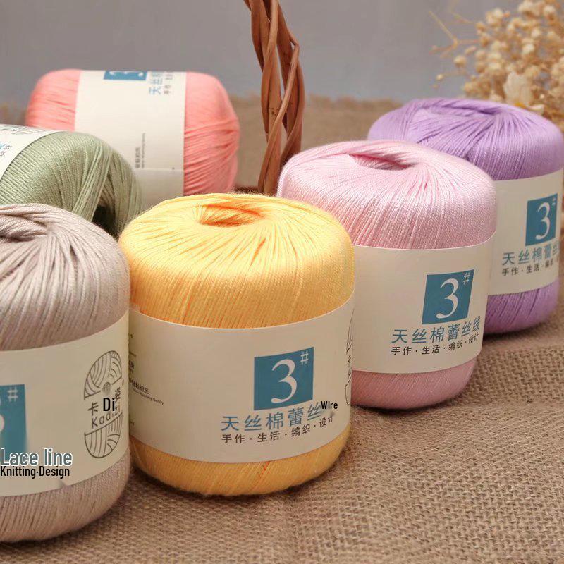 Mercerized Cotton Lace Yarn No. 3: DIY Hand-Knitted Crochet for Children - Spring/Summer Sweater & Coat - Free Shipping