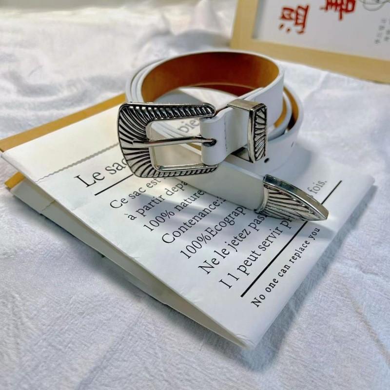 Trendy Black Stripe And White Stripe Buckle Belt For Women Retro Style Accessory