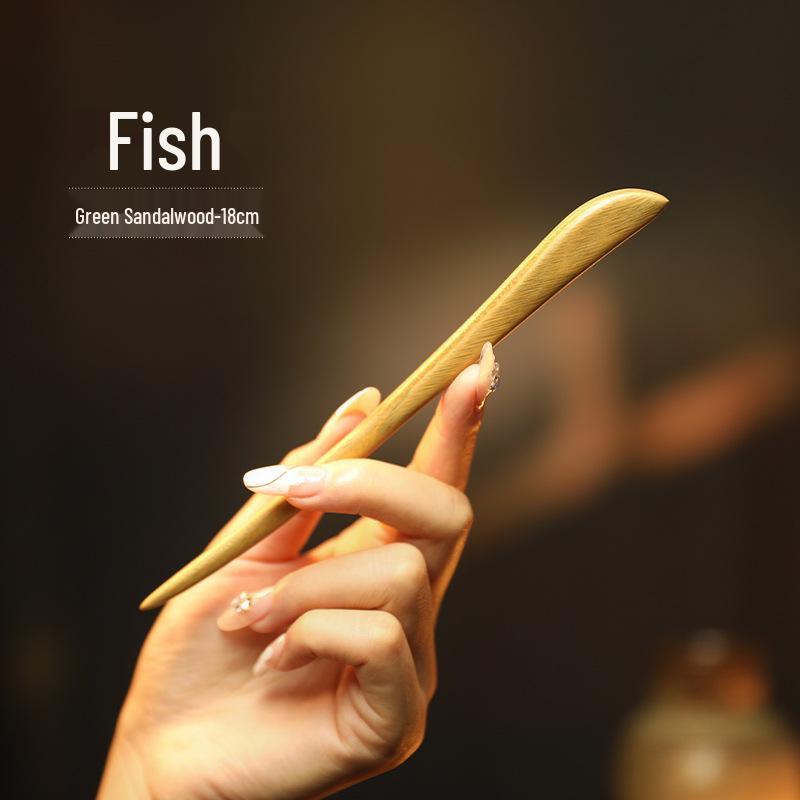 Elegant Handmade Black Sandalwood Hairpin: New Chinese Style, Ancient-Inspired, Simple, Everyday Wooden Hairpin for Women