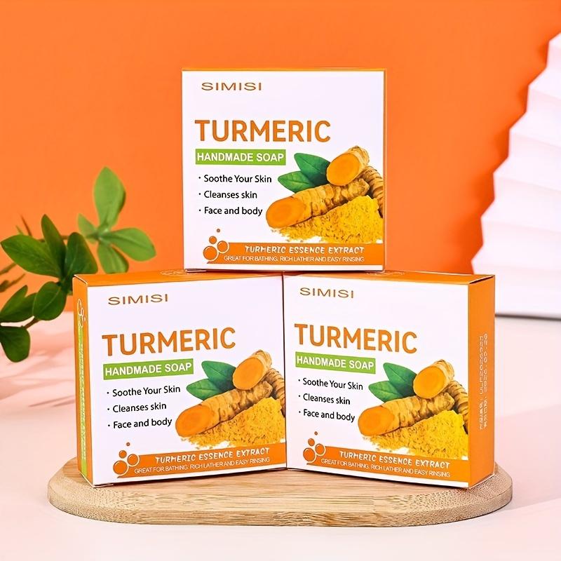 Doğal Zerdeçal Zencefil Esansiyel Yağ Sabunu El Yapımı Nemlendirici Temizleme Sabunu Tüm Cilt Tipleri İçin 80g