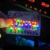 LED Card Down LED Car Ornament Glowing Pendant Light Novelty Upside Warning Keychain for Rearview Decor