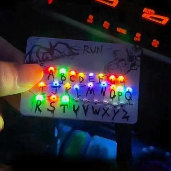 LED Card Down LED Car Ornament Glowing Pendant Light Novelty Upside Warning Keychain for Rearview Decor
