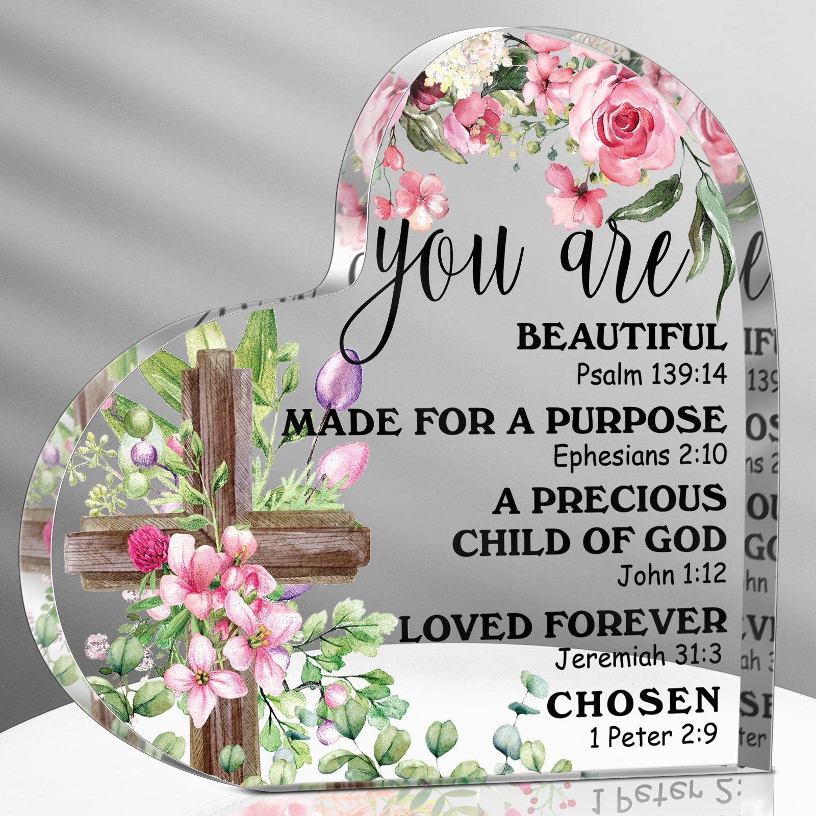 1pc Gifts for Women, Inspirational Gifts, Paperweight Keepsakes, Prayer Room Decorations- Acrylic Desktop Ornament, Four Seasons Decoration 10*10cm