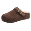 New Women's Thick-soled Half-slipper Shoes with Fleece, One-foot Flip-top, and Warm Cotton