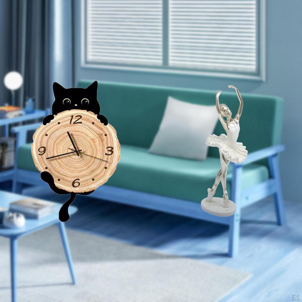 Wall Clock Decor Ballerina Figurine Desktop Ornament Creative Modern Art Sculpture Gifts for