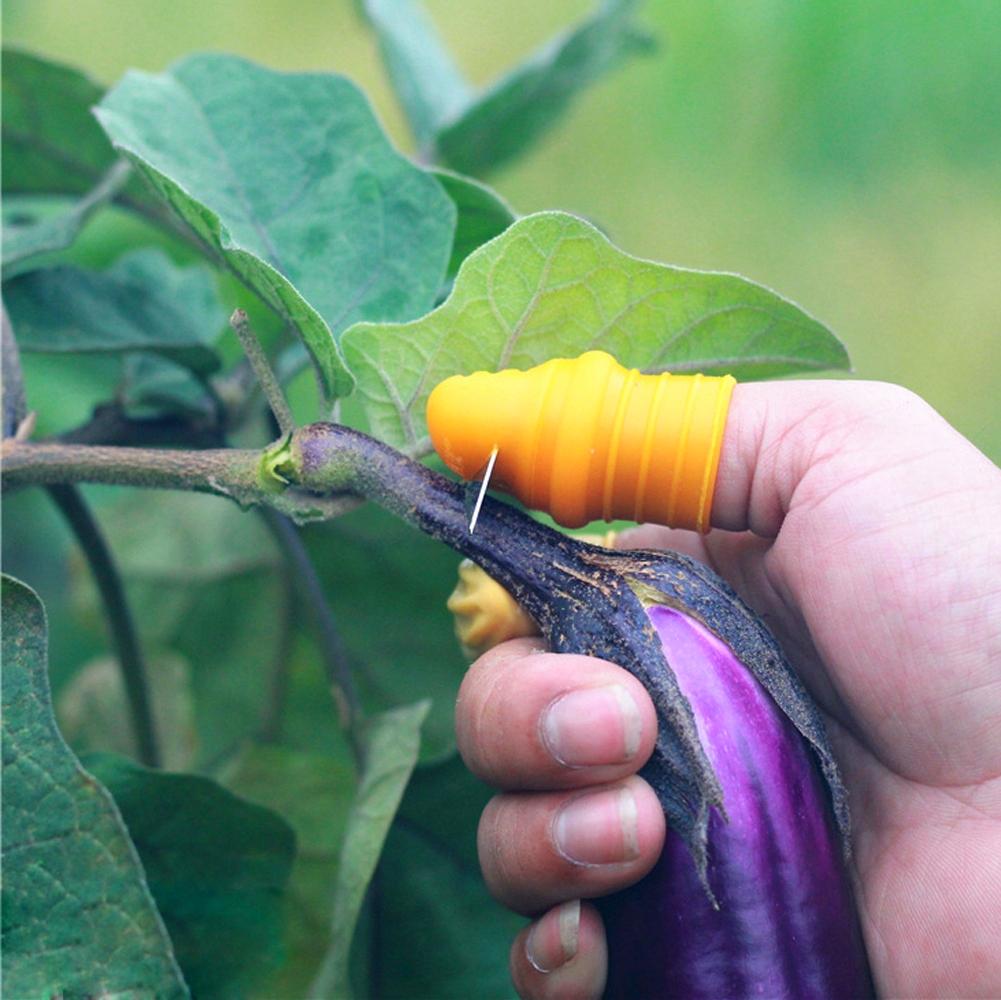 Silicone Thumb Knife Finger Protector Metal Fingernail Gears Cutting  Plant Vegetable Flower Garden Blade Scissors Kits 1/10Pcs