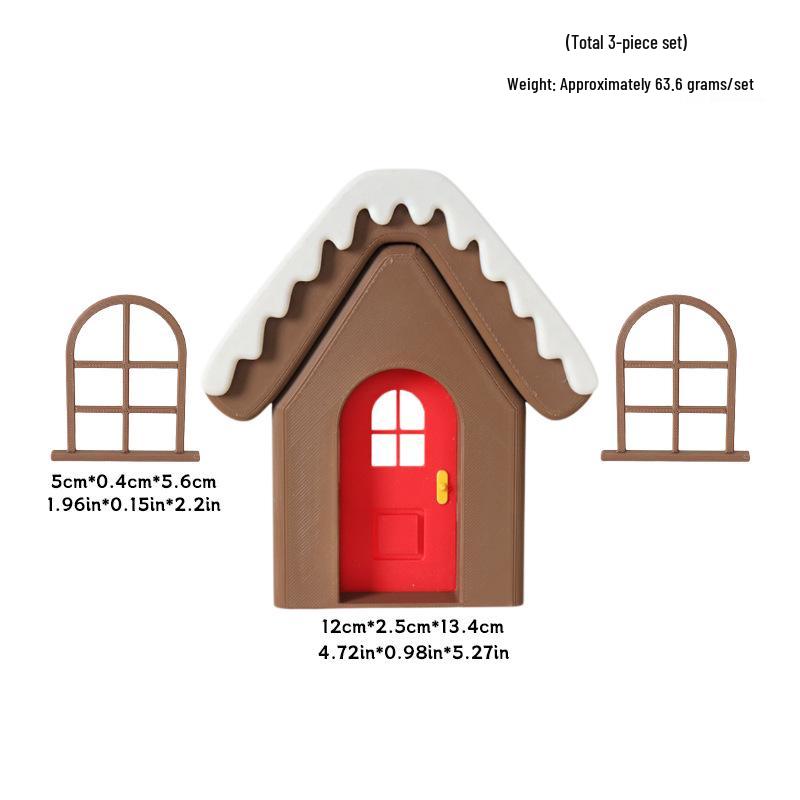 Mini Dollhouse Door & Window Ornament DIY Scene Decoration