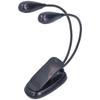 LED Book Light Eye Protecting 360 Degrees  Rotatable White Light Double Pole 4 Lamp Beads Reading Lamp with Clip for