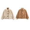 2026 Spring New Product European and American Cross-border Women's Clothing Fashion Double-sided Wear Fleece Thermal Jacket W050 5090