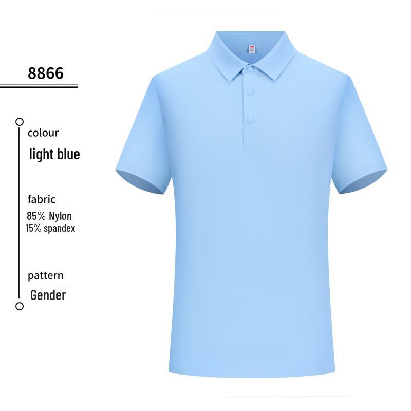 Custom Ice Silk Polo Shirt for Corporate Culture and Group Uniforms with Embroidered Logo