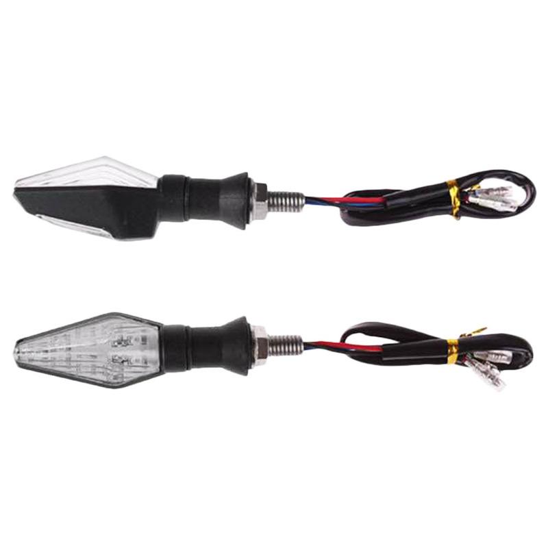 12V Clear Lens Motorcycle Turn Signal Light Indicators Yellow&Blue Light Universal LED Light