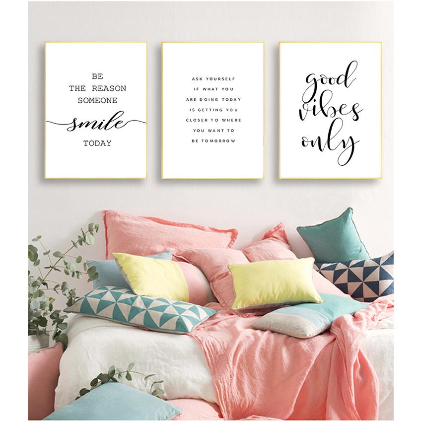 Simple Art Posters Home Decor Letters Print Canvas Painting Wall Art Fresh Minimalist for Living Room Picture