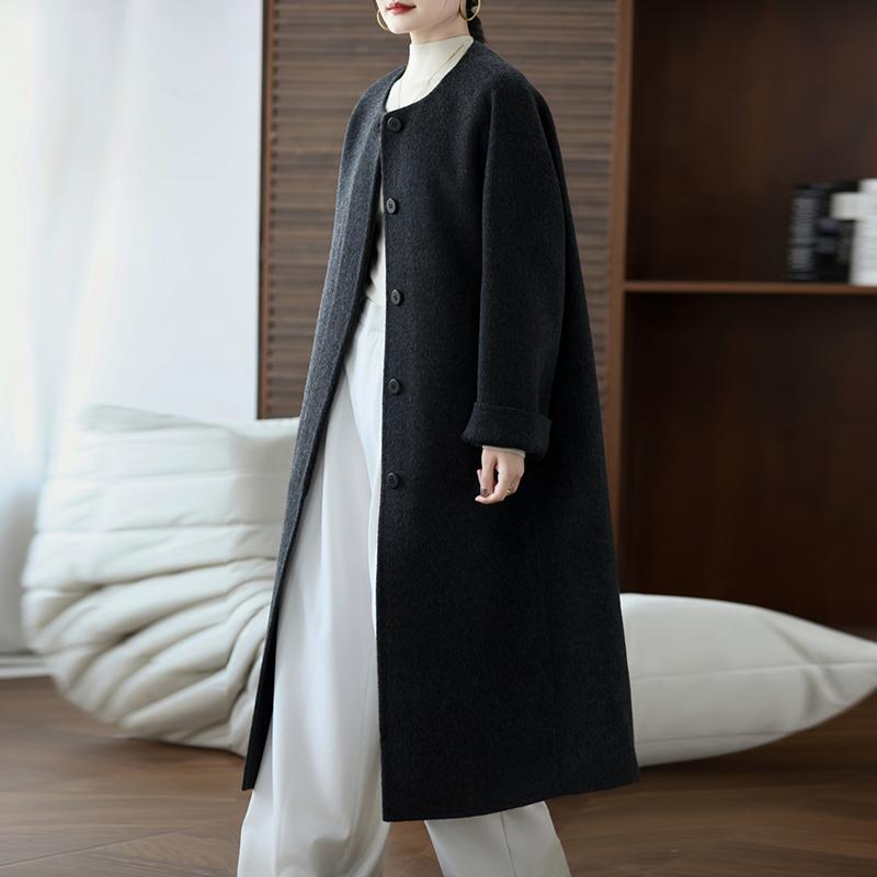 100% Wool Women Coat MODERN NEW SAGA Autumn Wool Long Coat Handmade Pea Coat Winter Warm Wool Long Jacket Overcoat
