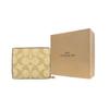 Coach Snap Wallet 11 With Button Closure Three Card Slots Signature Coated Canvas And Smooth Leather Card Holder Wallet Women Wallet C3309-IMNLJ