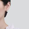 Micro-Inlaid Zircon Love Ear Buckle Earrings Women'S Niche High-End Drip Glaze Small Peach Heart Accessories