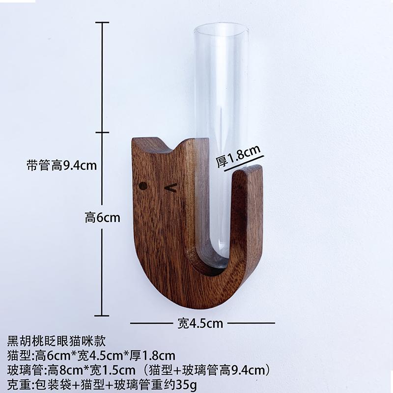 Cat Whisker Jar Mini Wooden Test Tube Vase for Whiskers Cat Whisker Collection Refrigerator Magnet Pet Hair Keepsake Bottles
