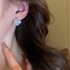 Classic Luxury Four-leaf Clover Stud Earrings Flower Design Shine Oval Zircon Earrings for Women's Wedding Jewelry