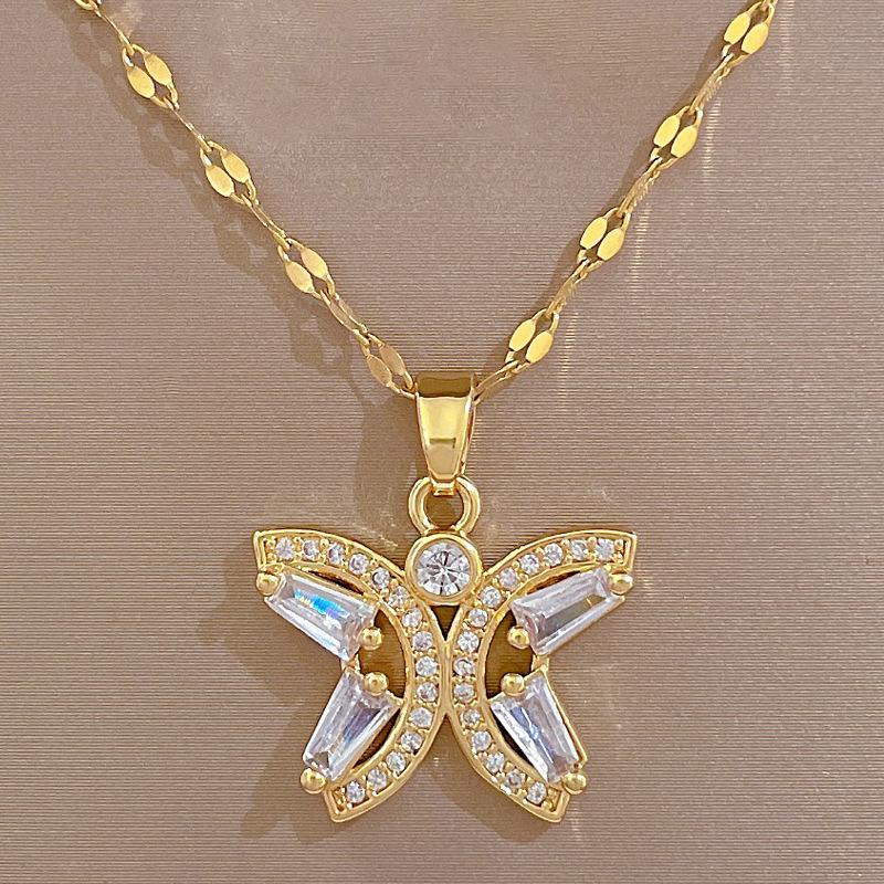 

Necklace Earrings Set Light Luxury Full Of Empty Butterflies Personality Temperament Banquet Earrings Item Group
