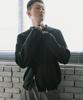 P.In.O High-Neck Layered Knit Zip-Up - Black