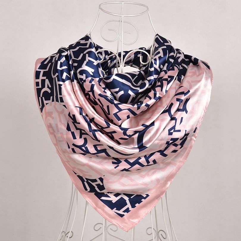 New Style Snakeskin Pattern Square Scarves Wraps Printed  Women Pink Blue Silk Scarf Shawl Unisex Muslim Silk Muffler