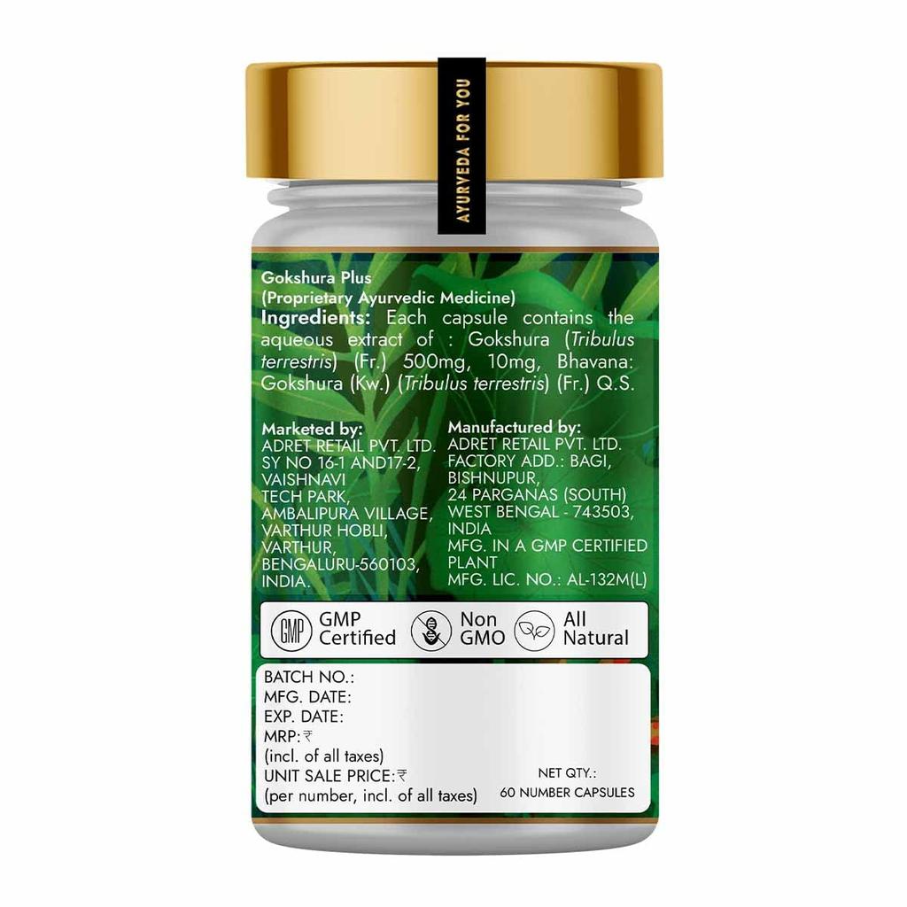 Kapiva Gokshura Capsules For Energy Performance Stamina And Muscle Support Mens Wellness 60 Capsules 500 Mg Each